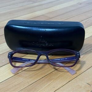 Coach HC6082 Plum Gradient Eyeglass Frame 53 17 135 w Case Rectangular Librarian